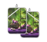 Waassud Candle Pot Holders Heat Resistant Potholder for Kitchen Oven Mitts Reusable Hot Pads with Pockets for Baking Cooking 2 PCS