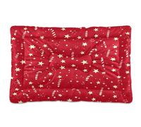 Waassud Candy Cane Pattern Thick Dog Bed Mat Non-Slip Chew-Resistant Pet Bed for Dogs Cats Soft Washable Kennel Crate Pad for Floor Sofa Car 18" x 24"