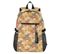 Waassud Capybara Angels Laptop Backpack for Women Men, 20L Casual Travel Backpack with 14 Inch Notebook Compartment, Lightweight Daypack for College Work Business Outdoor
