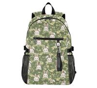 Waassud Cartoon Bunnies Laptop Backpack for Women Men, 20L Casual Travel Backpack with 14 Inch Notebook Compartment, Lightweight Daypack for College Work Business Outdoor