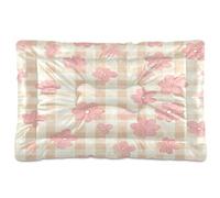 Waassud Checkered Pattern with Flowers Thick Dog Bed Mat Non-Slip Chew-Resistant Pet Bed for Dogs Cats Soft Washable Kennel Crate Pad for Floor Sofa Car 18" x 24"