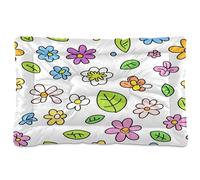 Waassud Cheerful Blossom Art Thick Dog Bed Mat Non-Slip Chew-Resistant Pet Bed for Dogs Cats Soft Washable Kennel Crate Pad for Floor Sofa Car 18" x 24"