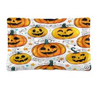 Waassud Cheerful Pumpkins Thick Dog Bed Mat Non-Slip Chew-Resistant Pet Bed for Dogs Cats Soft Washable Kennel Crate Pad for Floor Sofa Car 18" x 24"