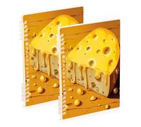 Waassud Cheese Spiral Notebooks for Work College Detachable Ruled Notebooks Journal Note Book 60 Pages A5 Office Supplies 1 Pack
