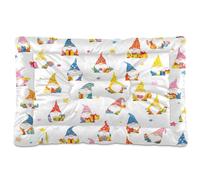 Waassud Christmas Colorful Gnomes Thick Dog Bed Mat Non-Slip Chew-Resistant Pet Bed for Dogs Cats Soft Washable Kennel Crate Pad for Floor Sofa Car 36" x 24"