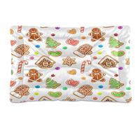 Waassud Christmas Gingerbread Man Thick Dog Bed Mat Non-Slip Chew-Resistant Pet Bed for Dogs Cats Soft Washable Kennel Crate Pad for Floor Sofa Car 36" x 24"