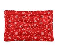 Waassud Christmas Texture Thick Dog Bed Mat Non-Slip Chew-Resistant Pet Bed for Dogs Cats Soft Washable Kennel Crate Pad for Floor Sofa Car 36" x 24"