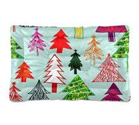 Waassud Christmas Trees Doodle (2) Thick Dog Bed Mat Non-Slip Chew-Resistant Pet Bed for Dogs Cats Soft Washable Kennel Crate Pad for Floor Sofa Car 36" x 24"