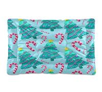 Waassud Christmas Trees Doodle Thick Dog Bed Mat Non-Slip Chew-Resistant Pet Bed for Dogs Cats Soft Washable Kennel Crate Pad for Floor Sofa Car 18" x 24"