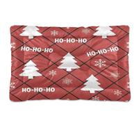 Waassud Christmas Trees Snowflakes Red Plaid Thick Dog Bed Mat Non-Slip Chew-Resistant Pet Bed for Dogs Cats Soft Washable Kennel Crate Pad for Floor Sofa Car 18" x 24"