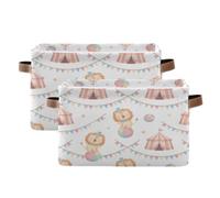 Waassud Ciecus Lions Collapsible Storage Bins Waterproof Canvas Baskets
