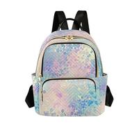 Waassud Circle Abstract Backpack for Women Lightweight Casual Quilted Daypack Fashion Travel Backpack Purse for Work Gym College S