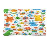 Waassud Colorful Doodle Drawings Thick Dog Bed Mat Non-Slip Chew-Resistant Pet Bed for Dogs Cats Soft Washable Kennel Crate Pad for Floor Sofa Car 36" x 24"