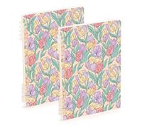 Waassud Colorful Floral Spiral Notebooks for Work College Detachable Ruled Notebooks Journal Note Book 60 Pages A5 Office Supplies 2 Pack