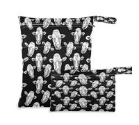 Waassud Cow Faces Wet Dry Bag Reusable Wet Bags Organizer Diaper Bag Organizing Pouches with 2 Zippered Pockets for Swimsuit Gym Clothes