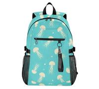 Waassud Cream Jellyfish Laptop Backpack for Women Men, 20L Casual Travel Backpack with 14 Inch Notebook Compartment, Lightweight Daypack for College Work Business Outdoor