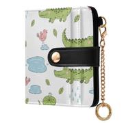 Waassud Crocodiles Birds Wallet Women RFID Blocking PU Leather Card Holder