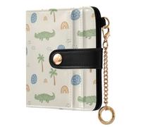 Waassud Crocodiles Palm Trees Wallet Women RFID Blocking PU Leather Holder