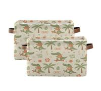 Waassud Crocodiles Skateboarding Collapsible Storage Bins Waterproof Canvas