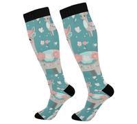 Waassud Cute Alpaca Compression Socks for Women & Men Circulation 20-30 mmHg Knee High Socks Nurse Travel Stockings 1 Pair