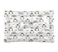 Waassud Cute Cartoon Penguins Thick Dog Bed Mat Non-Slip Chew-Resistant Pet Bed for Dogs Cats Soft Washable Kennel Crate Pad for Floor Sofa Car 36" x 24"