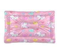 Waassud Cute Elephants Hearts Thick Dog Bed Mat Non-Slip Chew-Resistant Pet Bed for Dogs Cats Soft Washable Kennel Crate Pad for Floor Sofa Car 36" x 24"