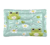 Waassud Cute Frog Thick Dog Bed Mat Non-Slip Chew-Resistant Pet Bed for Dogs Cats Soft Washable Kennel Crate Pad for Floor Sofa Car 18" x 24"