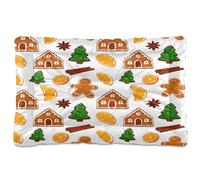 Waassud Cute Gingerbread Man Thick Dog Bed Mat Non-Slip Chew-Resistant Pet Bed for Dogs Cats Soft Washable Kennel Crate Pad for Floor Sofa Car 18" x 24"