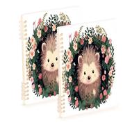 Waassud Cute Hedgehog Spiral Notebooks for Work College Detachable Ruled Notebooks Journal Note Book 60 Pages A5 Office Supplies 2 Pack