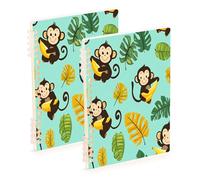 Waassud Cute Monkey Spiral Notebooks for Work College Detachable Ruled Notebooks Journal Note Book 60 Pages A5 Office Supplies 2 Pack