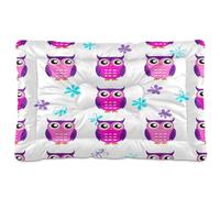 Waassud Cute Owls Thick Dog Bed Mat Non-Slip Chew-Resistant Pet Bed for Dogs Cats Soft Washable Kennel Crate Pad for Floor Sofa Car 36" x 24"