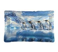 Waassud Cute Penguins Thick Dog Bed Mat Non-Slip Chew-Resistant Pet Bed for Dogs Cats Soft Washable Kennel Crate Pad for Floor Sofa Car 36" x 24"