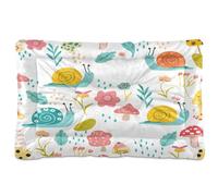 Waassud Cute Snails Thick Dog Bed Mat Non-Slip Chew-Resistant Pet Bed for Dogs Cats Soft Washable Kennel Crate Pad for Floor Sofa Car 36" x 24"