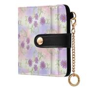 Waassud Daises Cream Lavender Wallet Women RFID Blocking PU Leather Holder