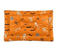 Waassud Dancing Skeletons Thick Dog Bed Mat Non-Slip Chew-Resistant Pet Bed for Dogs Cats Soft Washable Kennel Crate Pad for Floor Sofa Car 18" x 24"
