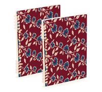 Waassud Dark Blue Petals Spiral Notebooks for Work College Detachable Ruled Notebooks Journal Note Book 60 Pages A5 Office Supplies 1 Pack