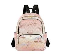 Waassud Delicate Cherry Blossoms Backpack for Women Lightweight Casual Quilted Daypack Fashion Travel Backpack Purse for Work Gym College M