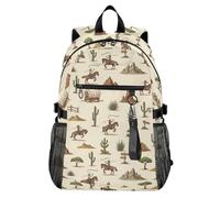 Waassud Desert Cowboys Laptop Backpack for Women Men, 20L Casual Travel Backpack with 14 Inch Notebook Compartment, Lightweight Daypack for College Work Business Outdoor