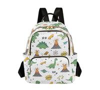 Waassud Dinorsaur Volcanoes Backpack for Women Lightweight Casual Quilted Daypack Fashion Travel Backpack Purse for Work Gym College S