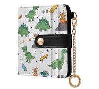 Waassud Dinorsaur Volcanoes Wallet Women RFID Blocking Leather Card Holder