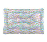 Waassud Dog Bed Mat Shimmering Scales Thick Non-Slip Pet Bed for Dogs Cats Soft Washable Kennel Crate Pad for Floor Sofa Car 18" x 24"