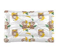 Waassud Dog Bed Mat Sloths Holding Bananas Thick Non-Slip Pet Bed for Dogs Cats Soft Washable Kennel Crate Pad for Floor Sofa Car 18" x 24"