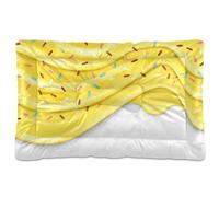 Waassud Dog Bed Mat Yellow Candy Thick Non-Slip Pet Bed for Dogs Cats Soft Washable Kennel Crate Pad for Floor Sofa Car 18" x 24"