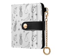 Waassud Doodle Fruits Wallet Women RFID Blocking PU Leather Card Holder
