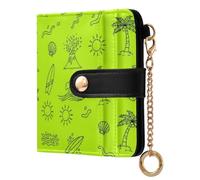 Waassud Doodle Line Art Palm Trees Wallet Women RFID Blocking Card Holder