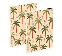 Waassud Doodle Palm Trees Spiral Notebooks Refillable A5 Ruled 1Pcs