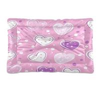Waassud Dreamy Love Thick Dog Bed Mat Non-Slip Chew-Resistant Pet Bed for Dogs Cats Soft Washable Kennel Crate Pad for Floor Sofa Car 18" x 24"