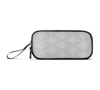 Waassud Elegant Floral Diamonds Pencil Case Large Capacity Pen Holder 3 Compartment Stationery Pen Bag Nylon Zipper Pouch for Office Artist