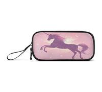 Waassud Elegant Horse Pencil Case Large Capacity Pen Holder 3 Compartment Stationery Pen Bag Nylon Zipper Pouch for Office Artist