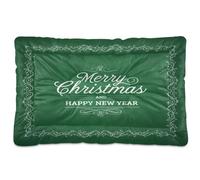 Waassud Elegant Merry Christmas Thick Dog Bed Mat Non-Slip Chew-Resistant Pet Bed for Dogs Cats Soft Washable Kennel Crate Pad for Floor Sofa Car 36" x 24"